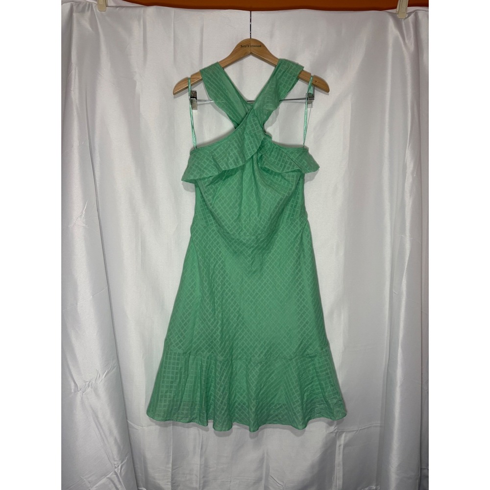 NWT Banana Republic Mint Green Textured Halter Ruffle Midi Dress Size 12
